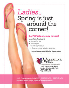 Laser Vein Treatment available for Varicose Veins for Baton Rouge area patients